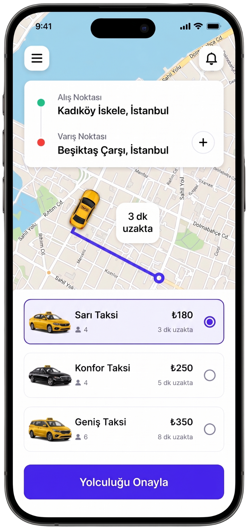 Ubin uygulaması çağırma ekranı